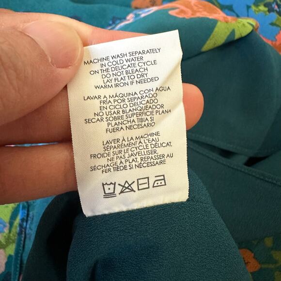 CABI Still Life Top Multicolor Floral V-Neck Lined Sheer Cami Tank Boho - Picture 10 of 11